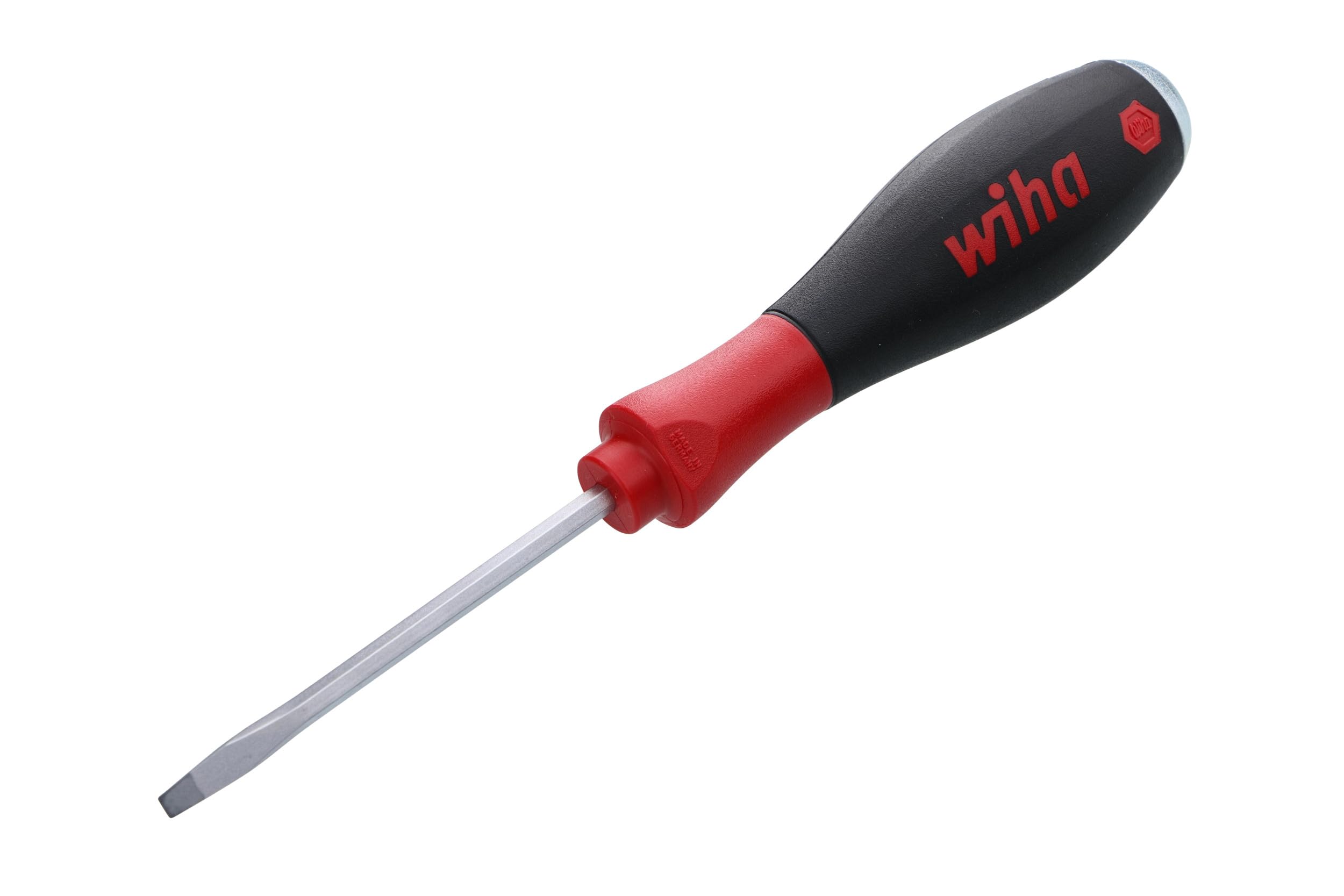 Wiha 53010 Slotted Screwdriver with SoftFinish Handle and Solid Metal Cap, 3.5 x 75mm