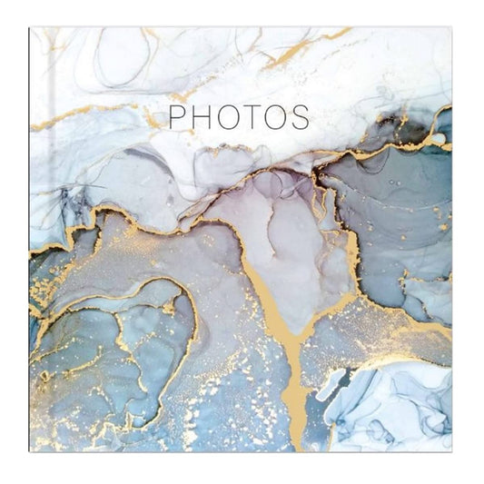 Picture This Grey & Gold Marble Design Photo Album Holds 200 Slip In 6'' x 4'' Photographs, Multi (7591)
