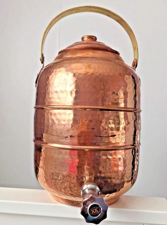 Copper 3.6 gal Water Pot Dispenser Storage Tank with Tap Kitchen Benefi