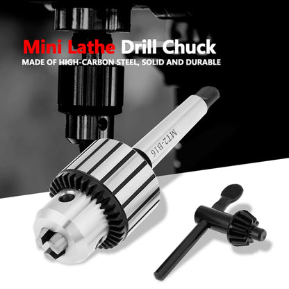Mini Drill Chuck, Ejoyous High-Carbon Steel Key Type Lathe Drill Chuck, 1-13mm Mini Lathe Drill Chuck Tool for Drilling Centering Tapping Reaming