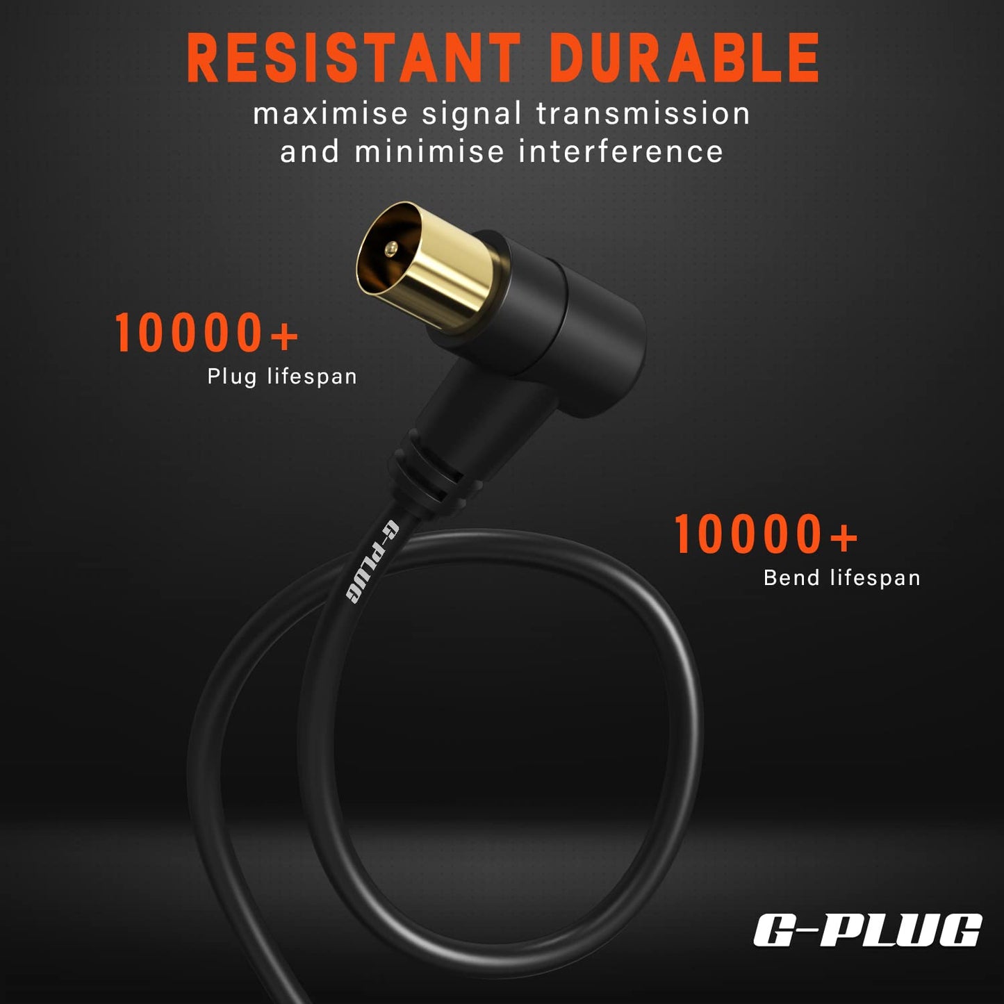 0.5m TV Aerial Cable with Right Angled Plug + Adapter – Coaxial RF Lead Male to Male – Gold-Plated Connector – Freeview, Freesat, Sky Box, BT, TV Antenna Extension