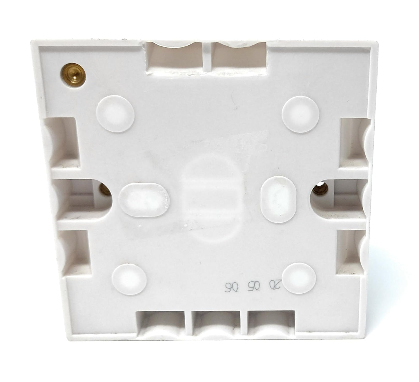 1 Gang Surface Mount Back Box Pattress Box 16mm x 85mm x 85mm White 1pcs