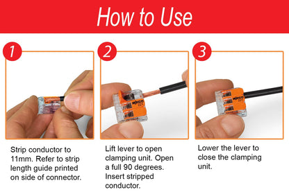 WAGO 221 Lever Nuts 28pc Compact Splicing Wire Connector Assortment with Case | Includes (8X) 221-2401, (8X) 221-412, (8X) 221-413, (4X) 221-415