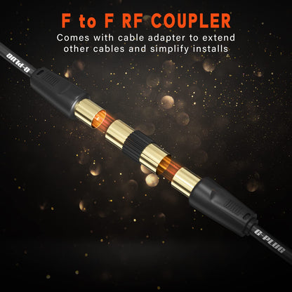 0.5m TV Aerial Cable with Right Angled Plug + Adapter – Coaxial RF Lead Male to Male – Gold-Plated Connector – Freeview, Freesat, Sky Box, BT, TV Antenna Extension