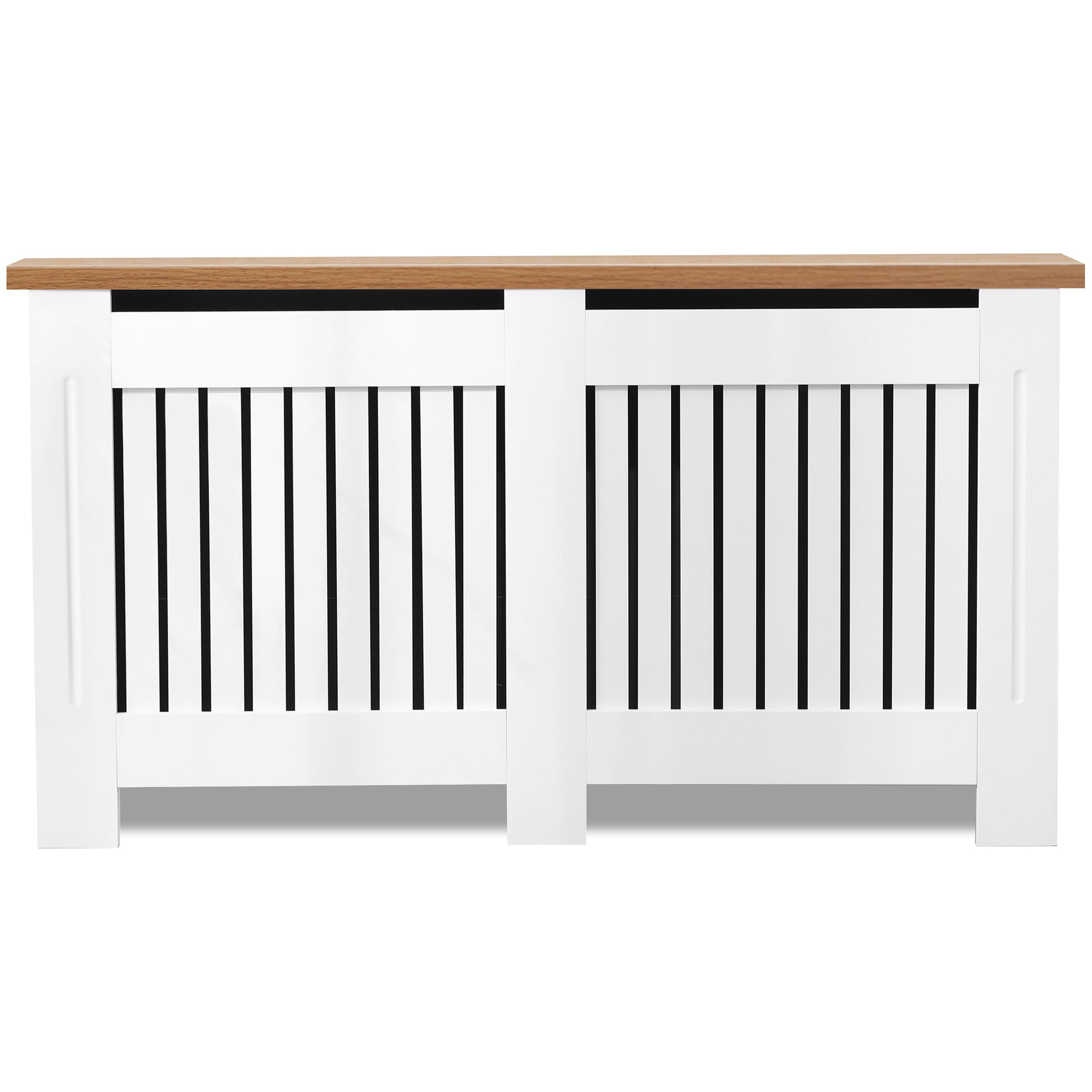 Generic Radiator Cover Large, Vertical Slatted Modern Radiator Covers MDF Wood Cabinet Shelf Heating Covers For Living Room, Hallway (19D x 152W x 83.2H CM)