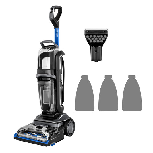 BISSELL Revolution HydroSteam, Carpet Cleaner, For Stubborn Sticky Dirt & Dirt, With Cable, For Carpets, Upholstery, Stairs, 77 dBa, Black, Titanium, Blue, 3670N