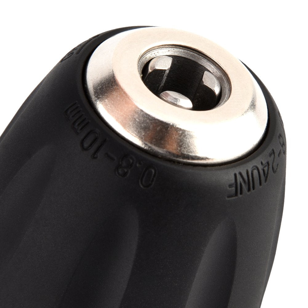 Keyless Drill Chuck Adapter Conversion Tool Walfront 3/8-24UNF 0.8-10MM 1/4 Inch Hexagonal Chuck Adapter
