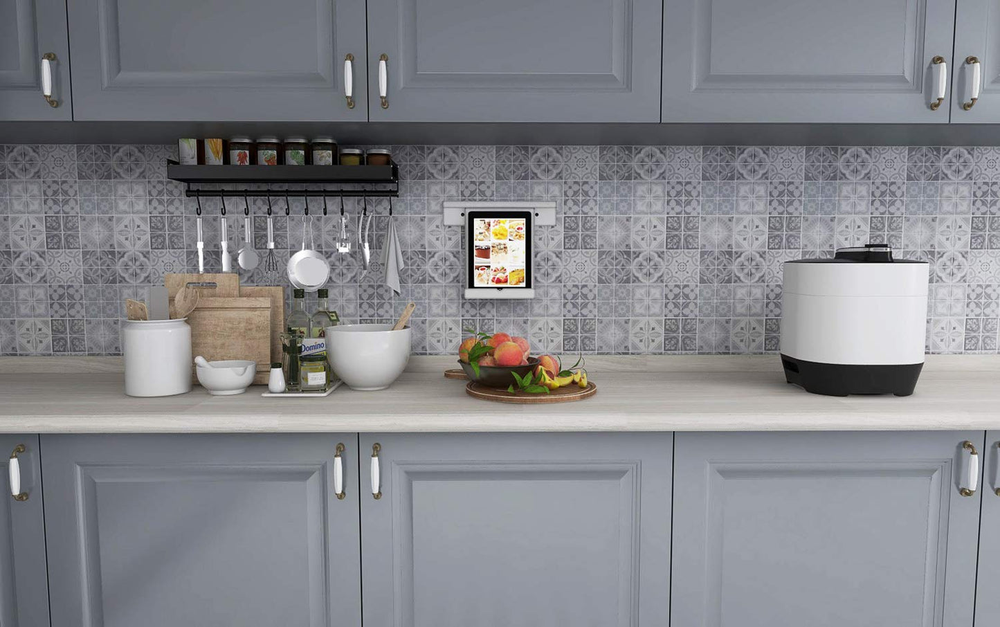 Art3d 10-Sheet Peel and Stick Backsplash Tile Stickers, Gray Talavera Mexican Tiles