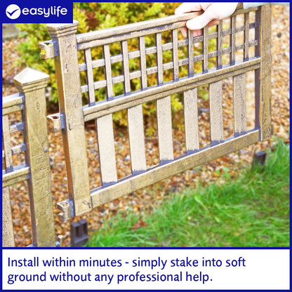 Easylife Garden Modern Fence Panels, Instant Installation Flower Bed Edging, Durable Fence for Garden - Fully Guaranteed