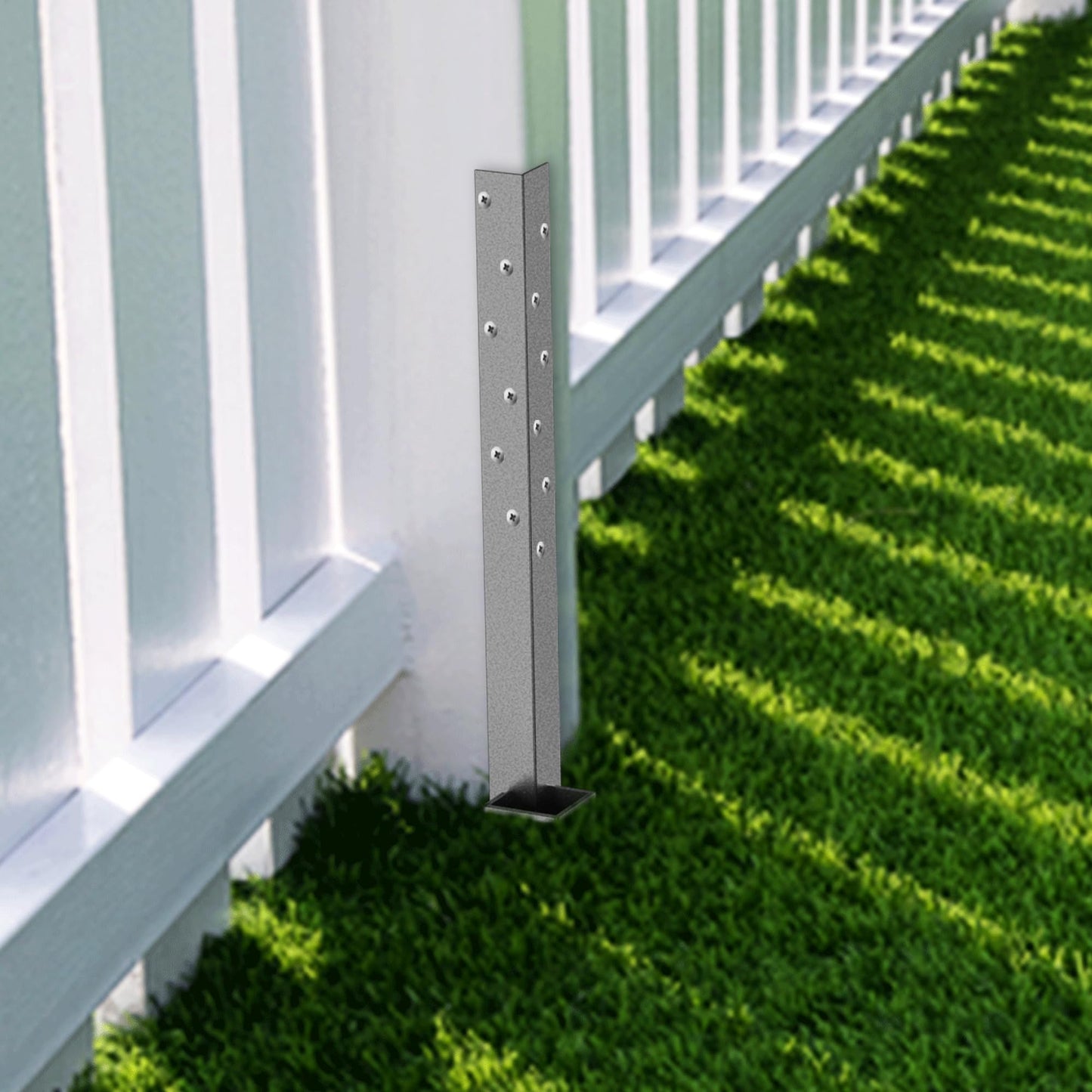 2 Pack Fence Post Repair Stakes - Repair Kit for Damaged Posts - Anchor for Stability - Spikes to Fix Broken Wood Fences