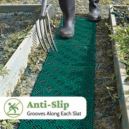 garden mile® Non Slip Modular Garden Path Tiles Patio Decking Interlocking Tiles Weatherproof Anti Slip Deck Board Waterproof Strong Robust Durable Plastic (Green x 20)