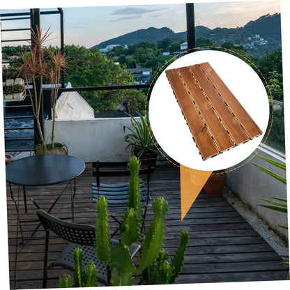 Homoyoyo Carbonized Wood Floor Outdoor Interlocking Deck Tile Patio Flooring for Balcony Garden Walkway Wooden Panels