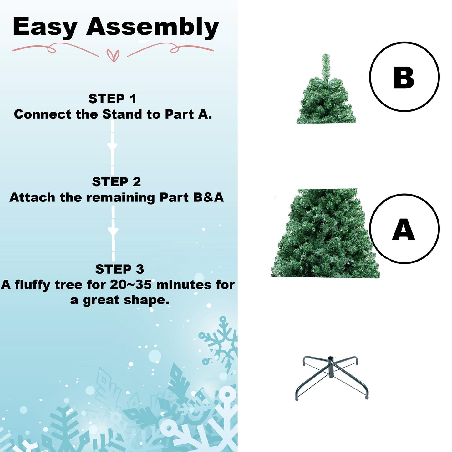 "Shatchi 4FT / 1.2M Alaskan Pine Green Artificial Christmas Tree Bushy, 230 Tips Xmas Home Decorations, PVC, 120CM / 4FT Green"
