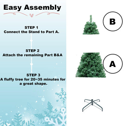 "Shatchi 4FT / 1.2M Alaskan Pine Green Artificial Christmas Tree Bushy, 230 Tips Xmas Home Decorations, PVC, 120CM / 4FT Green"