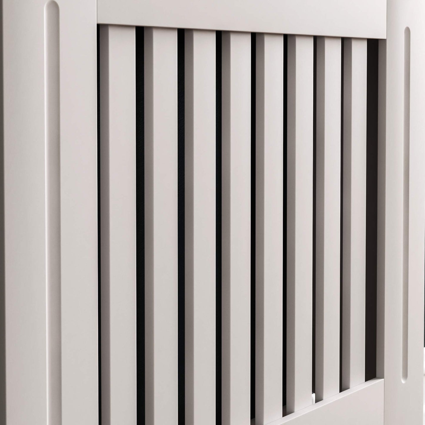 Vida Designs Arlington Radiator Cover White - Small - Modern Shaker Style Vertical Slat Design For Optimal Heat Circulation - H83.3xW78xD19cm - Painted MDF Cabinet with Wood Top Shelf