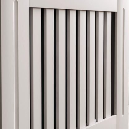 Vida Designs Arlington Radiator Cover White - Small - Modern Shaker Style Vertical Slat Design For Optimal Heat Circulation - H83.3xW78xD19cm - Painted MDF Cabinet with Wood Top Shelf