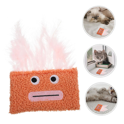 Toddmomy Cute Catnip Toy for Chewing Interactive Cat Plaything Crinkle Jelly Lip Cartoon Design for Indoor Kittens Engaging Cat Activity and Natural Instinct Encouragement