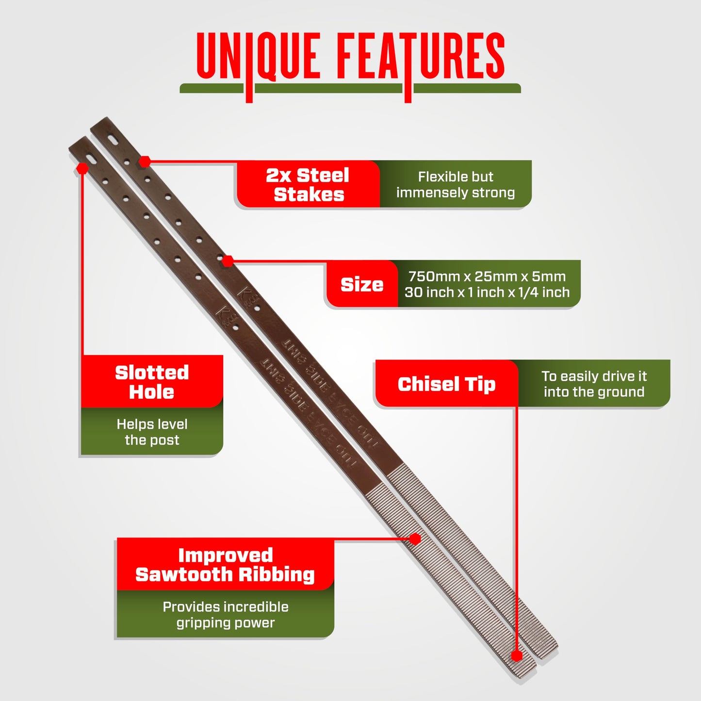 Post Buddy Pack of 2 Easy Fence Post Repair Kit (to Fix 1 Broken Wood Post), Quick and Simple to Install, Effective, Durable Steel Stakes