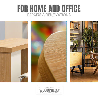 WoodPress® Real Oak Veneer Edging Tape – 50mm x 7.5m | Pre-Glued Iron on Edge Banding w/Hot Melt Adhesive