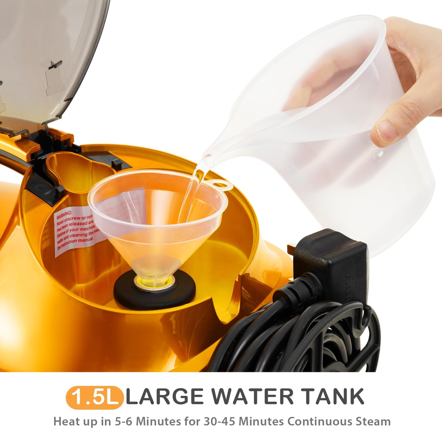 GiantexUK 2000W Steam Cleaner, 1.5L Tank Portable Household Steam Mop with 20 Accessories, Chemical-Free Multi-Purpose Steam Clean Machine for Floors Carpet Window Car (Yellow)