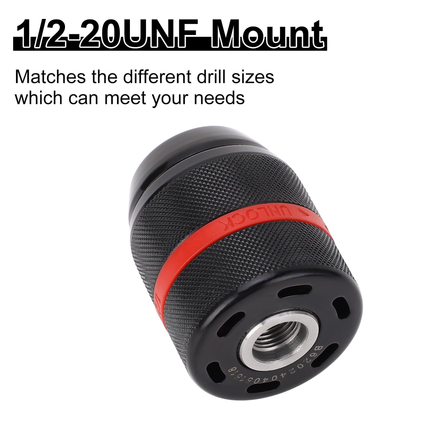 Keyless Chuck Adapter 1/2-20UNF to 13mm Self Tightening Converter for Power Drills Workshop Tools