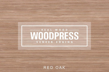 WoodPress® 50mm Real Red Oak Iron-On Edging – 7.5m Roll – Pre-Glued Wood Veneer Tape for Easy DIY Application – Will Cover The Edge of a Standard MDF Panel