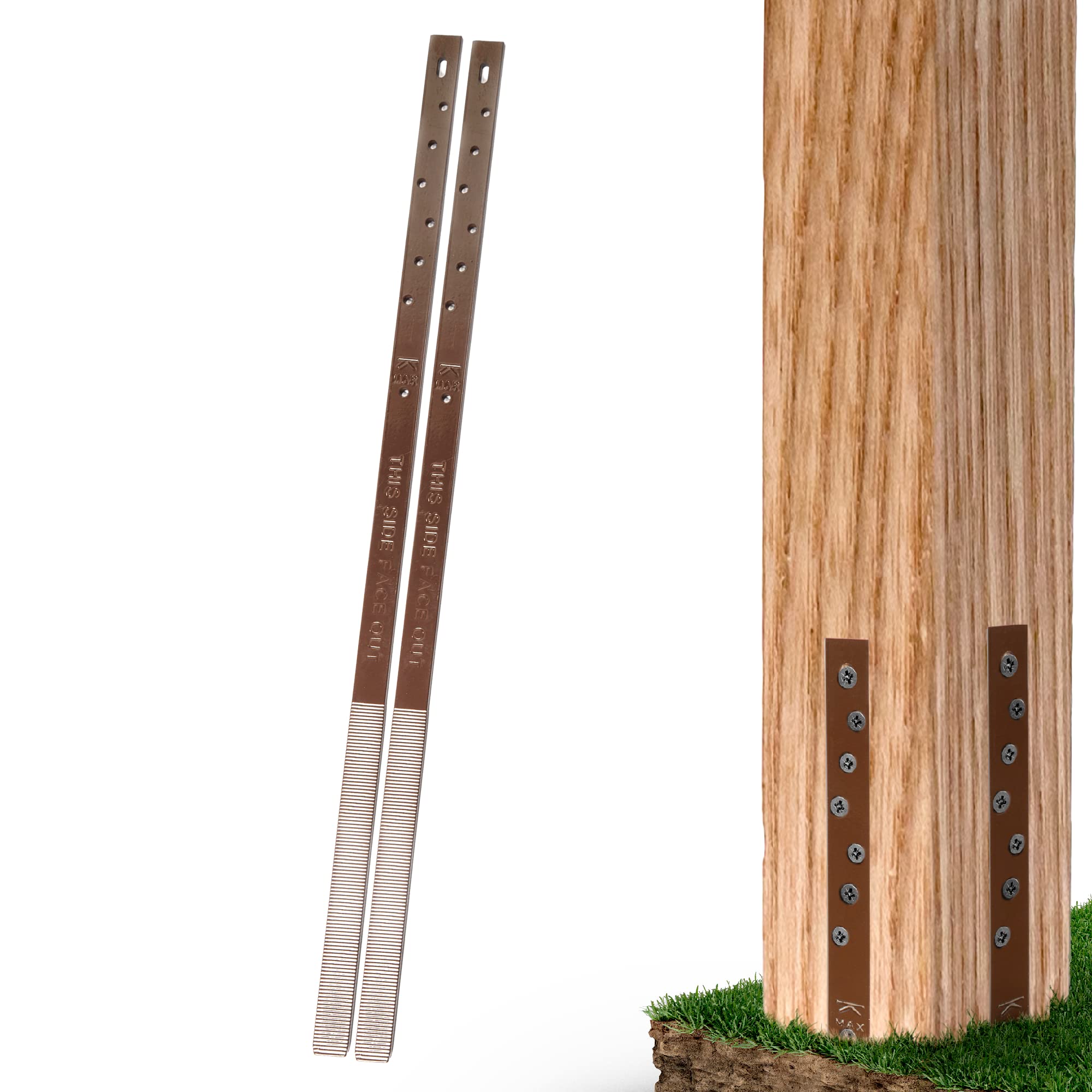Post Buddy Pack of 2 Easy Fence Post Repair Kit (to Fix 1 Broken Wood Post), Quick and Simple to Install, Effective, Durable Steel Stakes