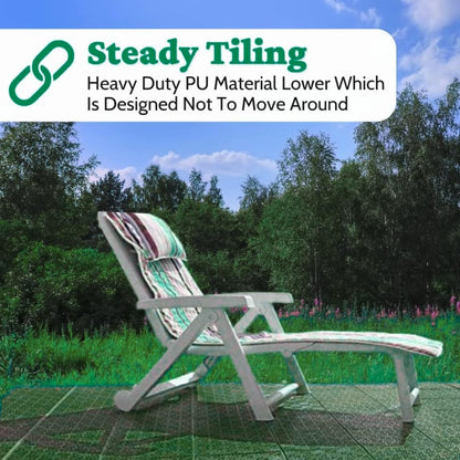 garden mile® Non Slip Modular Garden Path Tiles Patio Decking Interlocking Tiles Weatherproof Anti Slip Deck Board Waterproof Strong Robust Durable Plastic (Green x 20)