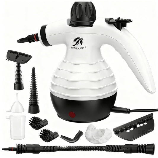 MLMLANT Steam Cleaner, handheld steam cleaner with 10 attachments, suitable for kitchens, bathrooms, sofas, and car seats.