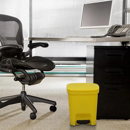 10 L Gallon Trash Can Plastic Step On Kitchen Rubbish Bin Black Compost Bathroom Rubbish Bin Kitchen Rubbish Solar Oxygen Cleaner (Yellow, One Size)
