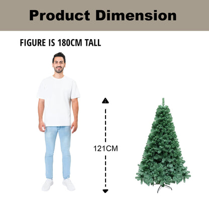 "Shatchi 4FT / 1.2M Alaskan Pine Green Artificial Christmas Tree Bushy, 230 Tips Xmas Home Decorations, PVC, 120CM / 4FT Green"