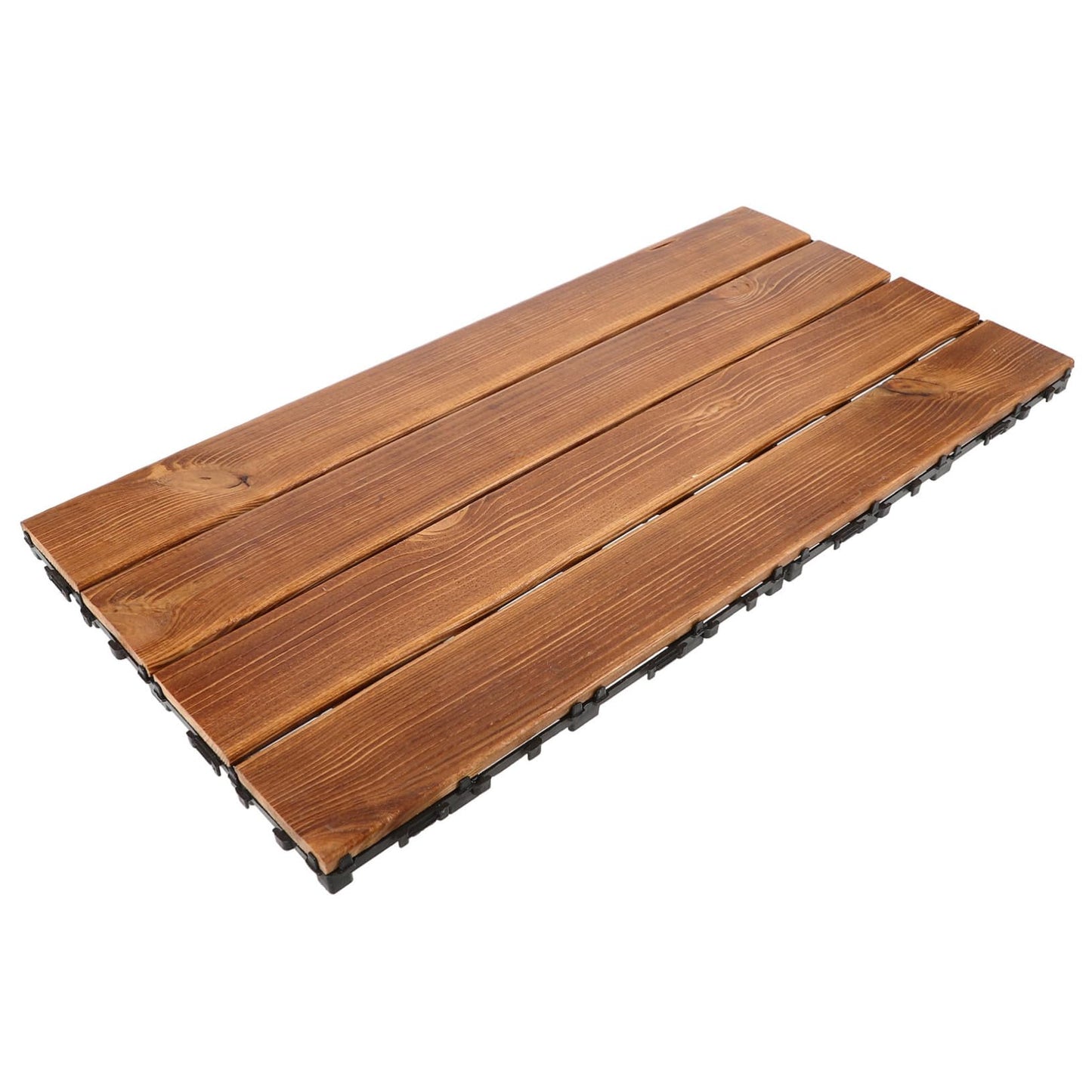 Homoyoyo Carbonized Wood Floor Outdoor Interlocking Deck Tile Patio Flooring for Balcony Garden Walkway Wooden Panels