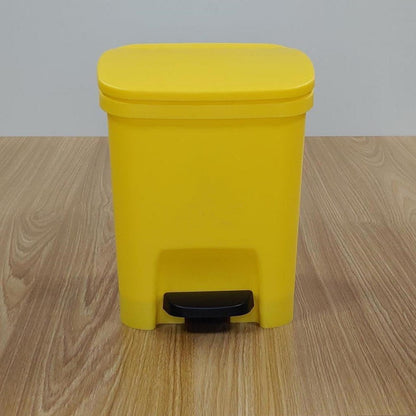10 L Gallon Trash Can Plastic Step On Kitchen Rubbish Bin Black Compost Bathroom Rubbish Bin Kitchen Rubbish Solar Oxygen Cleaner (Yellow, One Size)