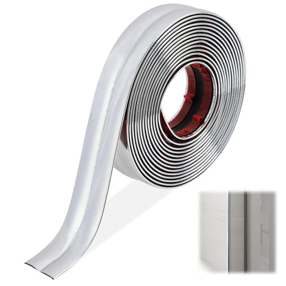 10 Ft/ 3 M Flexible Molding Trim, Self-Adhesive Peel and Stick Caulk Strip for Ceilings and Corners, Coving for Ceilings, Tile Edging Trim, Wall Trim for Living Room, Bedroom, Kitchen (Silver)