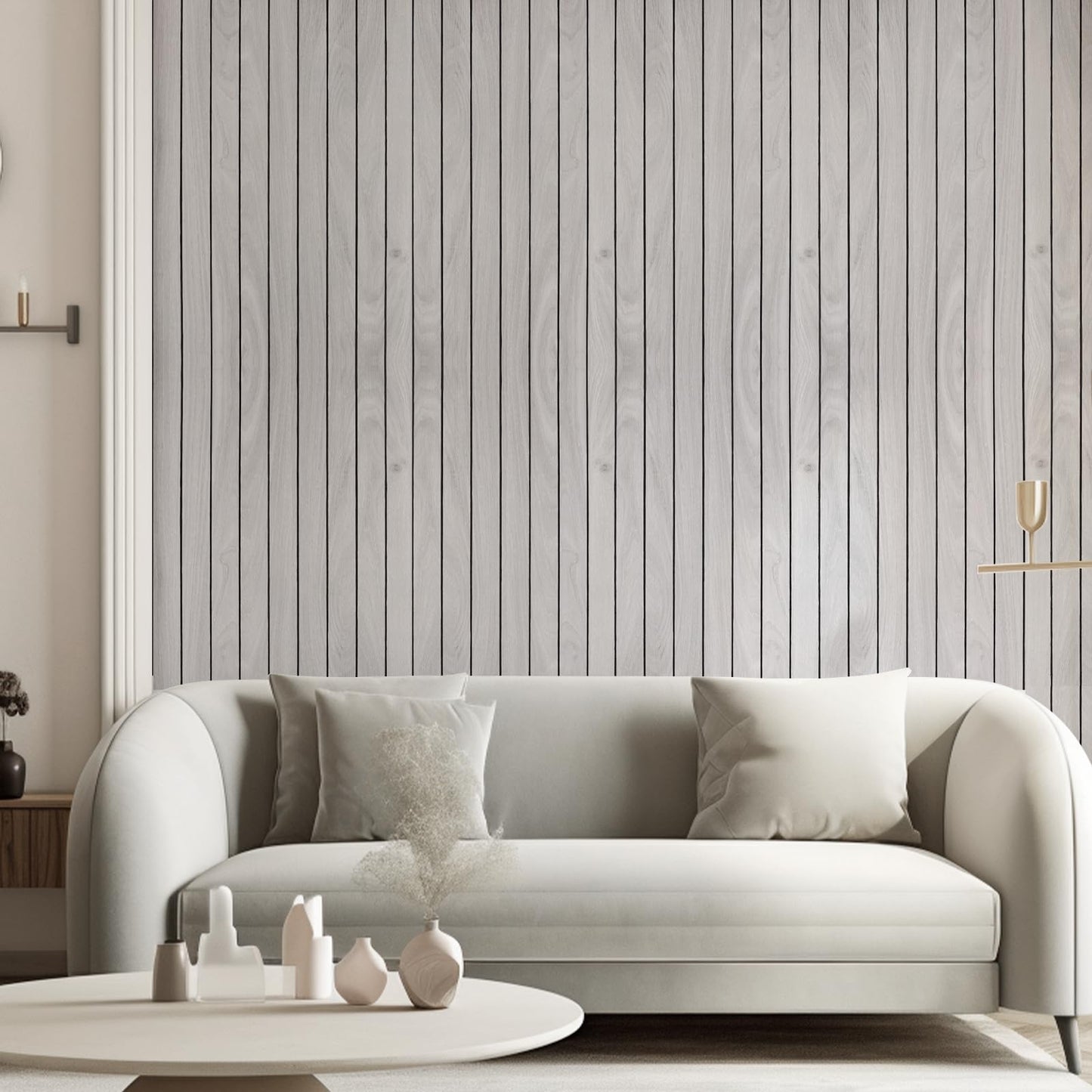 1 Pcs 40x300cm 3D Wood Effect Vinyl Self Adhesive Peel and Stick Wallpaper Wood Panels for Walls Ceiling Waterproof PVC Wall Panelling for Bedroom Living Room Kitchen Furniture Decor