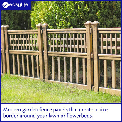 Easylife Garden Modern Fence Panels, Instant Installation Flower Bed Edging, Durable Fence for Garden - Fully Guaranteed