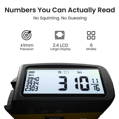 Digital Tape Measure 2 in 1, 5M with Display, Smart Tape Measure, Area Volume Measuring Pythagorean Mode, Waterproof and Rechargeable,1/2 Self Centering, 20 Groups Historical Memory