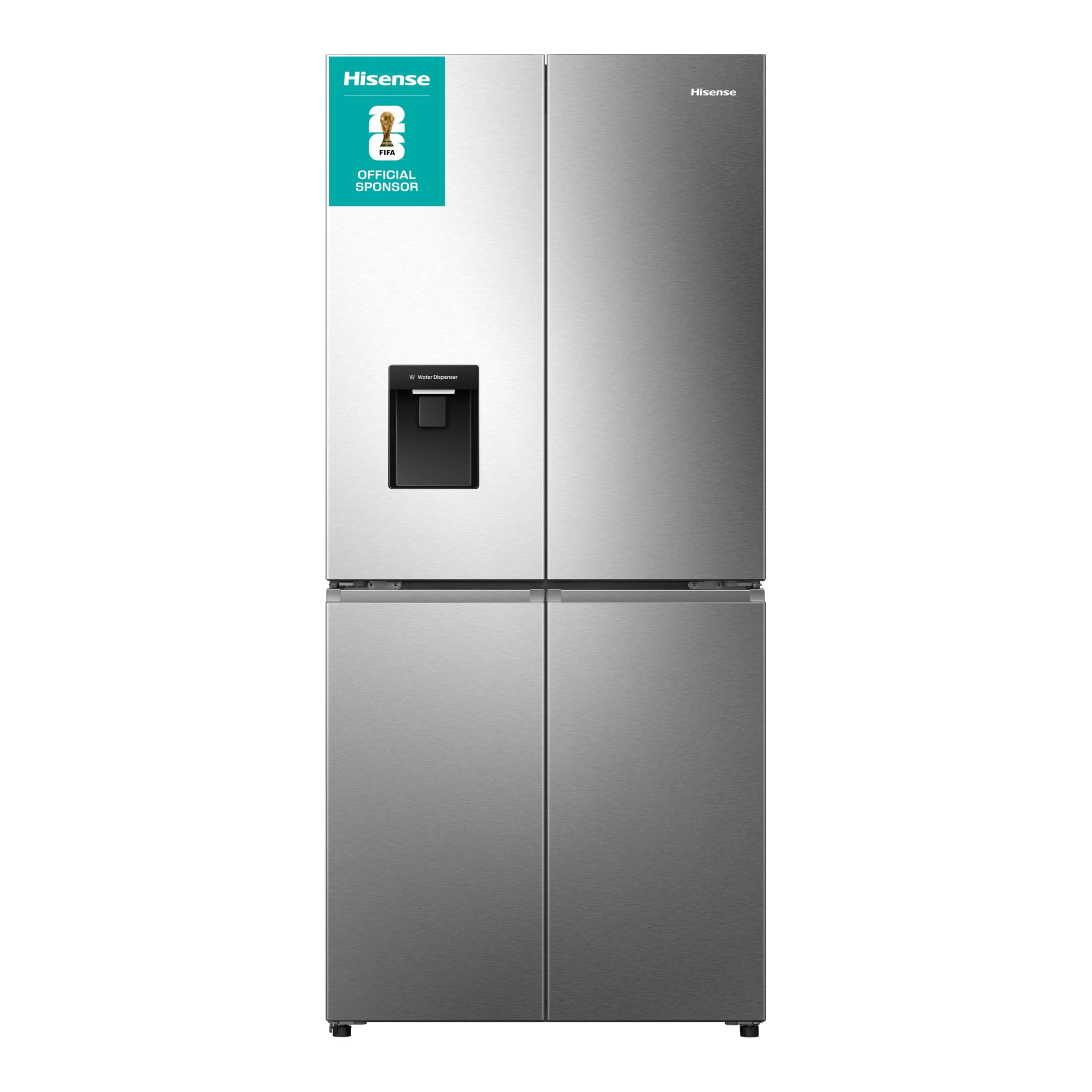 Hisense RQ5P470SMIE Wifi Connected American Fridge Freezer Cross Door with Water Dispenser, No Frost, 482 liters, Stainless Steel - E Rated, Noise level: 37 decibels, H178.5 x W79.4 x D69.8 (cm)