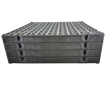 Srendi 4 x Black Plastic Paving Driveway Grid Turf Grass Lawn Path Gravel Protector Drainage Mat (1 Square Meter)