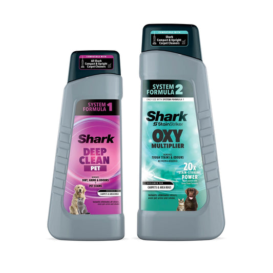 Shark 4970YY200UK StainStriker Formula Bundle 946ml Oxy Multiplier Refill and 473ml Deep Clean Pet Carpet Extractor Solution, 1.42 liters, Black