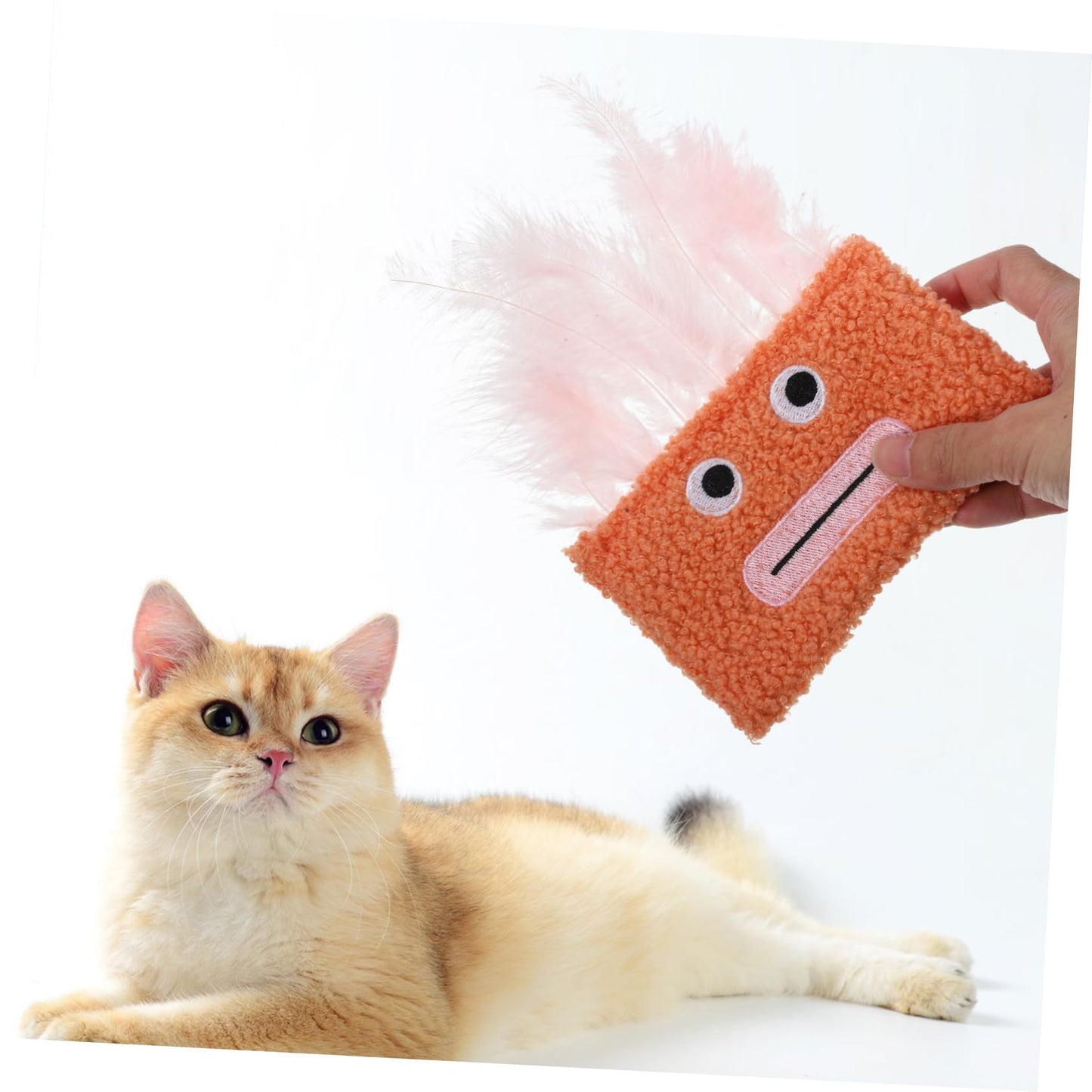 Toddmomy Cute Catnip Toy for Chewing Interactive Cat Plaything Crinkle Jelly Lip Cartoon Design for Indoor Kittens Engaging Cat Activity and Natural Instinct Encouragement