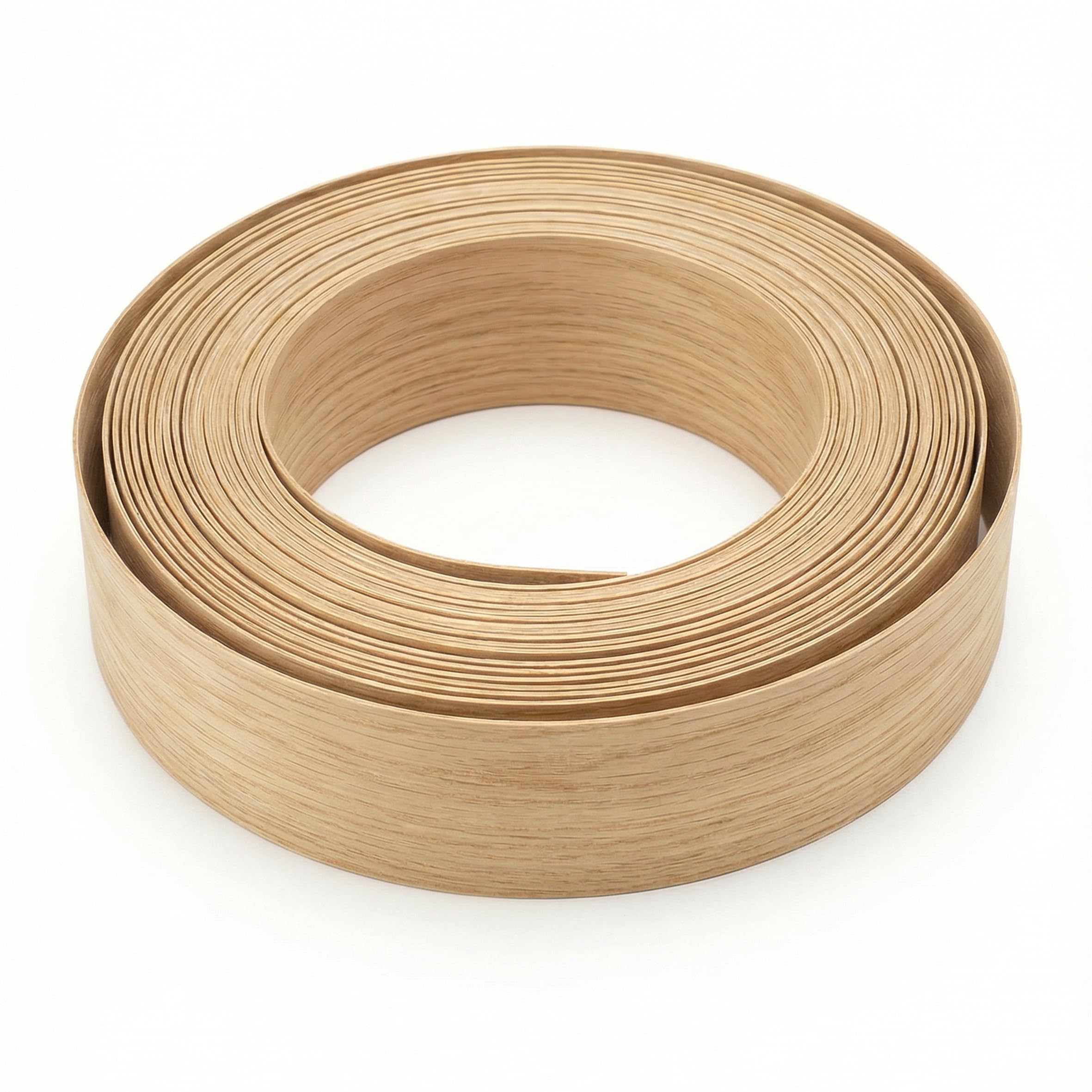 QuinnQuinn Real Oak Wood Veneer Edge Banding Tape - 40mm x 5m, Iron-On Heat Activated Adhesive for Doors, Cabinets, Furniture | Pre-Glued for Easy DIY Repair & Refinishing