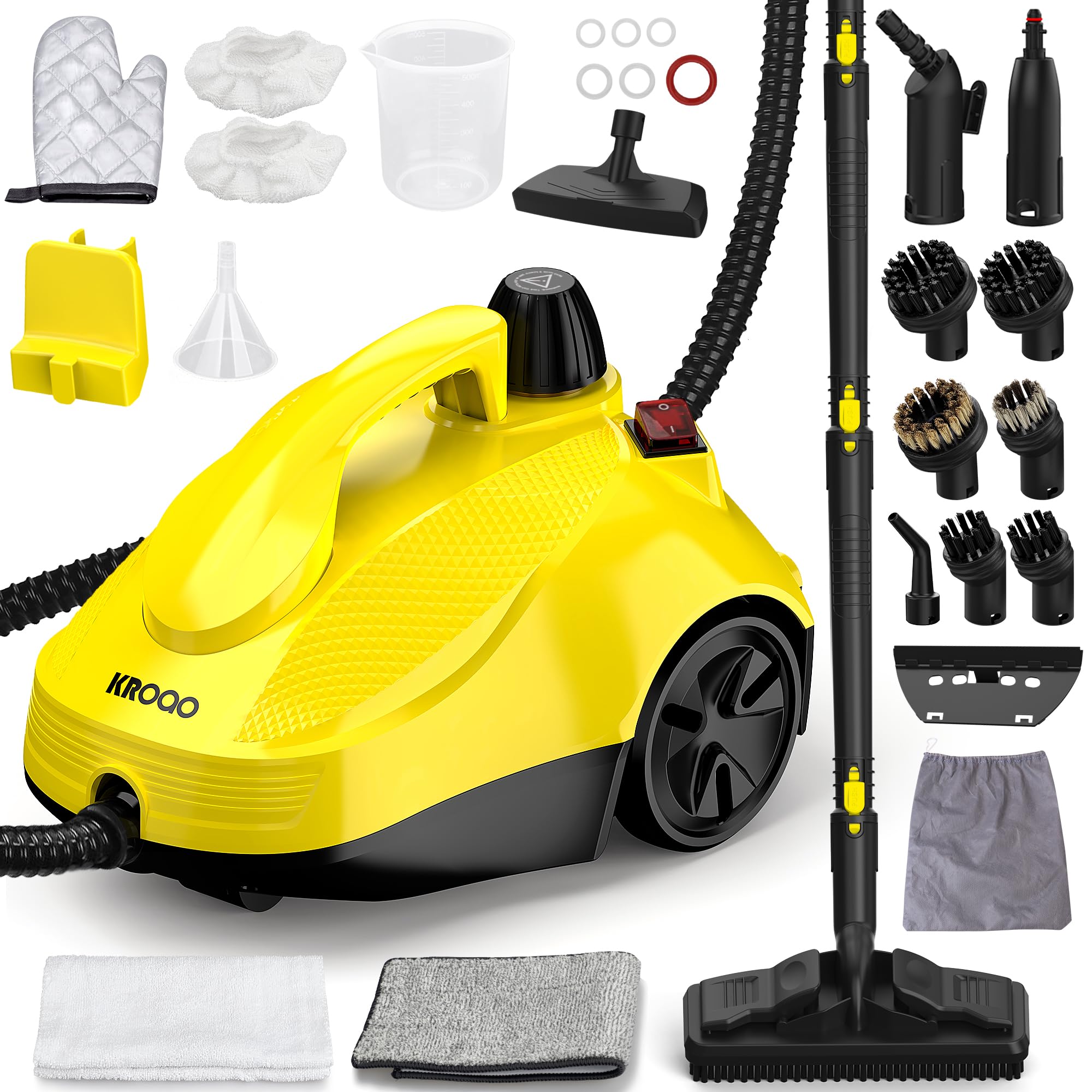 Multi-Purpose Steam Cleaner Handheld Steam Cleaner for Everything with 23 Accessories, Removing Wallpaper, Floor, Carpet, Sofa, Upholstery, Car, Tiles, Upholstery, Bathroom 1.5 L Steam Cleaner