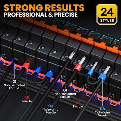 SOMELINE Crimping Tools Set with 24 Types of Ferrules - Ferrule Pliers 0.25-10mm²(AWG 24-8) I Electricians Tools, Crimper, Crimping Pliers, Wire Crimping Tool, Crimping Tool