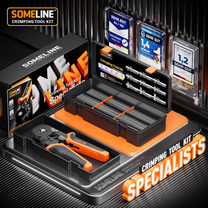 SOMELINE Crimping Tools Set with 9 Types of Uninsulated Ferrules - Ferrule Pliers 0.25-10mm²(AWG 24-8) I Electricians Tools, Crimper, Crimping Pliers, Wire Crimping Tool, Crimping Tool