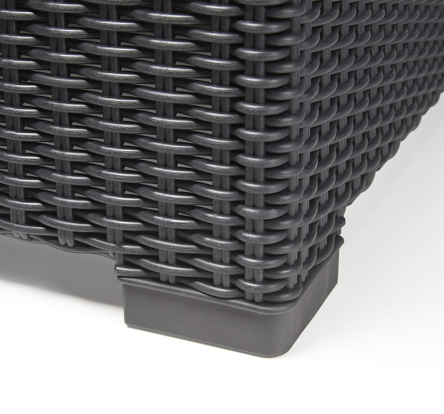 Keter California 2 Seater 83% recycled Outdoor Garden Furniture Balcony Chaise lounge - Graphite with Grey Cushions Fade Free | All Weather Resistant | Easy Clean | Zero Maintenance